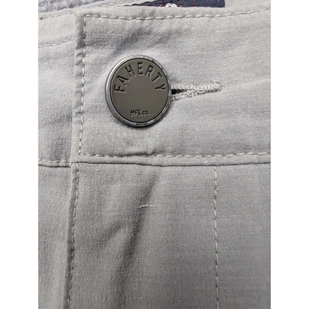 Faherty All Day Shorts Mens 38 Gray Lightweight Athleisure Golf Outdoor Stretch